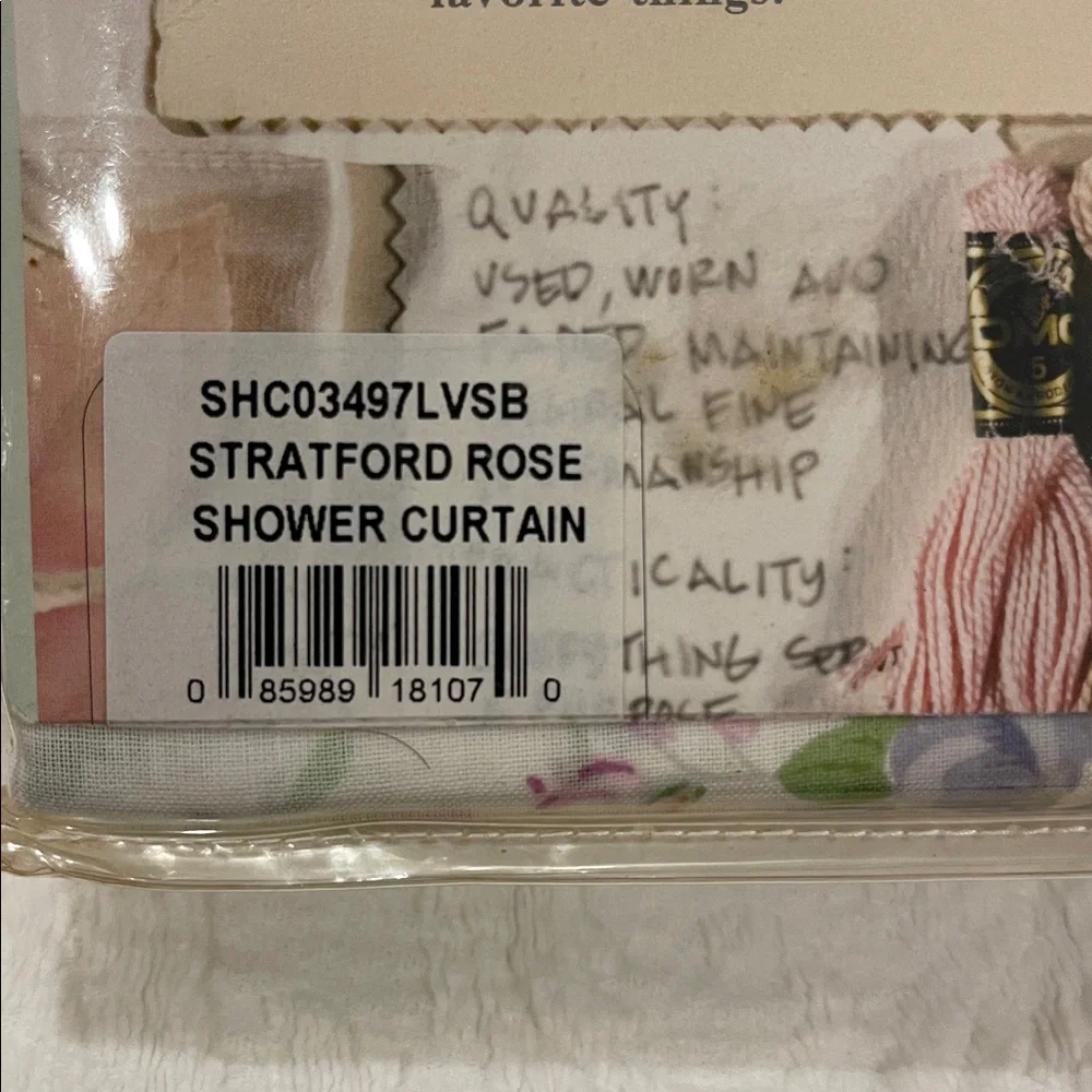 NWT TREASURES BY RACHEL ASHWELL SHOWER CURTAIN STRATFORD ROSE PRINT